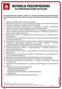 DB013 INSTRUKCJA PRZECIWPOŻAROWA DLA LAKIERNI (MALARNI), HN - PŁYTA ELASTYCZNA 0,4MM; (245X350MM) - Instrukcje stanowiskowe BHP - miniaturka - grafika 1