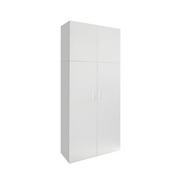 Szafki łazienkowe - Szafka z 2 drzwiami i 5 przegrodami Drewno białe - miniaturka - grafika 1
