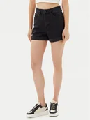 Spodenki damskie - Volcom Szorty jeansowe Weelow B2012300 Czarny Slim Fit - miniaturka - grafika 1