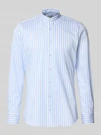 Koszule męskie - Koszula biznesowa o kroju body fit ze stójką - miniaturka - grafika 1