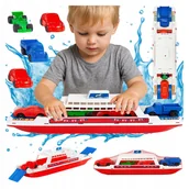 Zabawki do kąpieli - Klasyczna Zabawka Statek Prom z Samochodami do Wody na Basen na Plażę 59 Cm - miniaturka - grafika 1