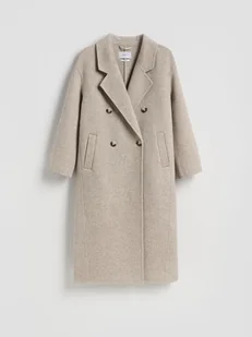 Reserved - Płaszcz handmade z wełną - kremowy - Moda i Uroda OUTLET - miniaturka - grafika 1