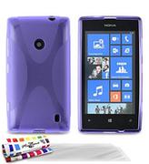 Etui i futerały do telefonów - Nokia 'Muzzano "Le X Premium Flexible Schutzfür Lumia 525 mit 3 Displayschutzfolien, Violett - miniaturka - grafika 1