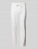 Spodnie męskie - Spodnie materiałowe o skróconym kroju z mieszanki bawełny i lnu model ‘LINUS’ - miniaturka - grafika 1