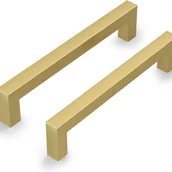 Zawiasy, okucia i inne akcesoria - Komplet 12 złotych uchwytów do szafek kuchennych, 192 mm od środka do środka, stal nierdzewna - miniaturka - grafika 1