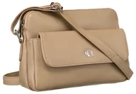 Torebki damskie - Torebka damska skórzana Rovicky na ramię listonoszka crossbody na suwak miejska saszetka, beżowy - miniaturka - grafika 1