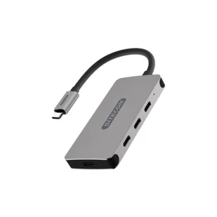 Sitecom Hub CN-386 Srebrno-czarny - Huby USB - miniaturka - grafika 1