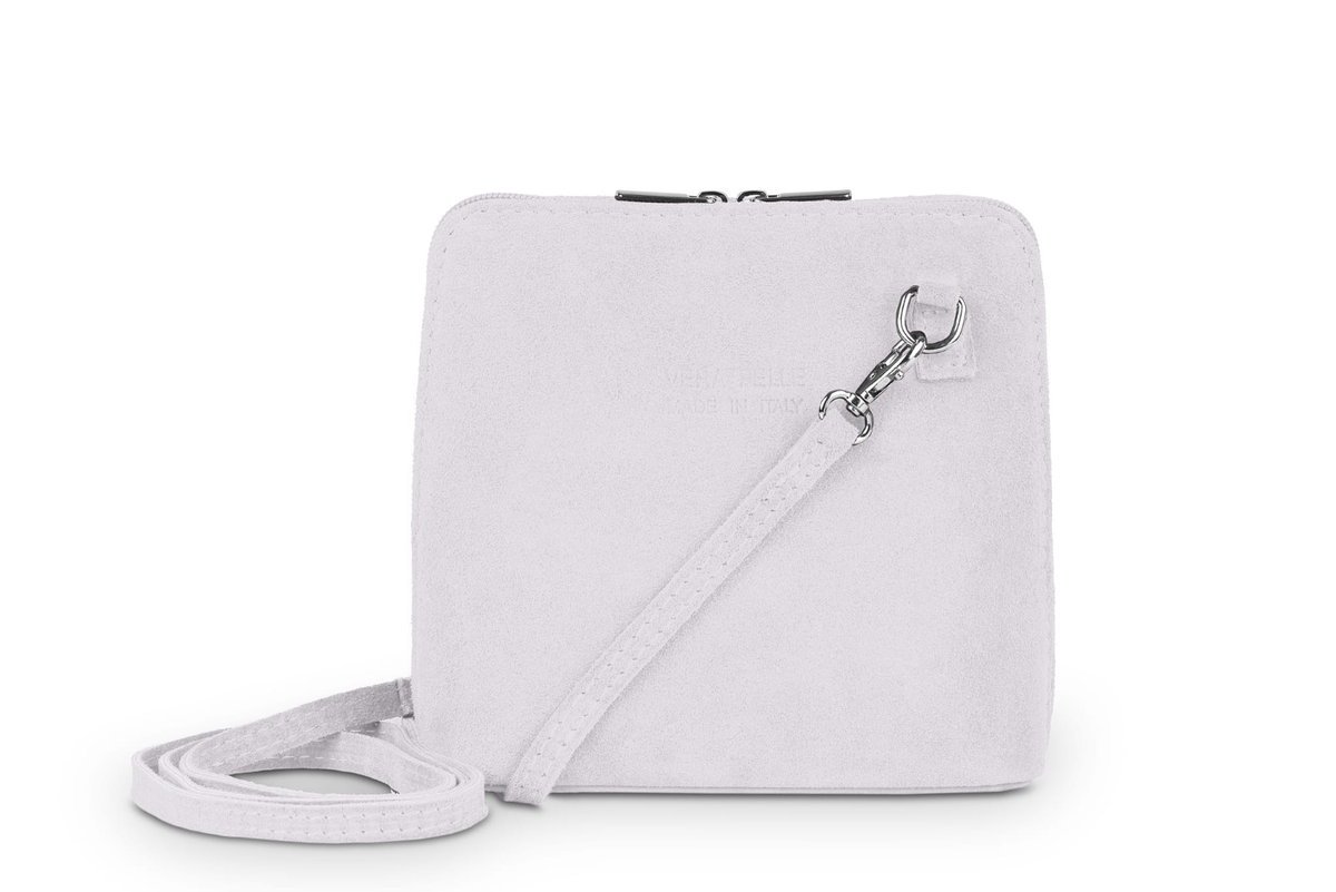 Torebka Zamszowa Vera Pelle Mini Pudrowa