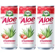 Soki i napoje niegazowane - Pure Plus Napój z aloesem Aloe Vera Drink Truskawka zestaw 3 x 240 ml - miniaturka - grafika 1
