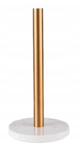 Marmurowy stojak uchwyt na ręcznik papierowy kuchenny stabilny złoty