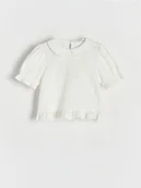 Bluzki dla dziewczynek - Reserved - Bluzka z haftowanym wzorem - złamana biel - miniaturka - grafika 1