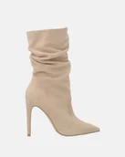 Botki damskie - Botki damskie beżowe na wysokiej szpilce z noskiem w szpic - Venezia - miniaturka - grafika 1