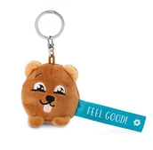 Plecaki - Breloczek „Feel Good!” 5cm - brązowy - Lojalny towarzysz dla wszystkich grup wiekowych z karabińczykiem, idealny do plecaka, torby, smyczy lub kluczy 62036 - miniaturka - grafika 1