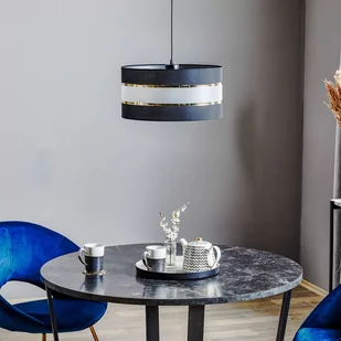 Lampa wisząca Helen tekstylna czarna-złota, Ø 40cm - Lampy sufitowe - miniaturka - grafika 2