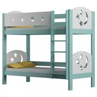 Łóżka dla dzieci i młodzieży - Piętrowe łóżko dla rodzeństwa z materacami, turkusowy - Mimi 3X 160x80 cm - miniaturka - grafika 1