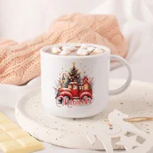 Kubki dla dzieci - KUBEK Plastikowy Dla Dziecka Świąteczne Auto - miniaturka - grafika 1