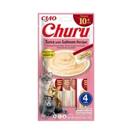 Przysmaki dla kotów - INABA CAT CHURU SENIOR TUNA WITH SALMON przysmak dla kota 4x14g (56g) - miniaturka - grafika 1