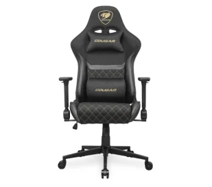 Cougar Armor One V2 Gold F Gamingowy 120kg Tkanina Czarno-złoty - Fotele gamingowe - miniaturka - grafika 1