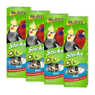 MultiFit Sticks dla dużych papug 4 x 2 szt. Kiwi - Przysmaki dla ptaków - miniaturka - grafika 1