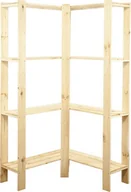Szafy i regały magazynowe - Wamar-Sosenka MAXI Regał Narożny Drewniany 166,4x85x30 cm 4 Półki ażurowe Surowy Drewno sosnowe Naturalny MAXI-4ZA - miniaturka - grafika 1
