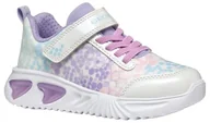 Buty dla dziewczynek - Geox J Assister Girl B Sneakersy dziewczęce, Biały liliowy, 30 EU - miniaturka - grafika 1