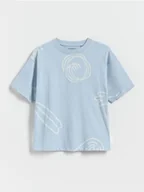 Koszulki dla chłopców - Reserved - Bawełniany t-shirt - jasnoniebieski - miniaturka - grafika 1