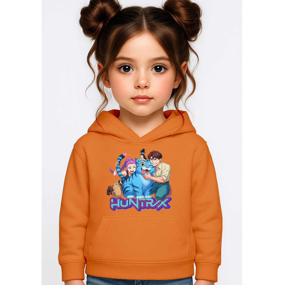 BLUZA DZIECIĘCA KPOP DEMON HUNTERS HUNTRIX 104 Z KAPTUREM BAWEŁNIANA