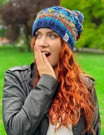 Czapki damskie - Czapka MERINO 50% Górski potok SMILE - miniaturka - grafika 1