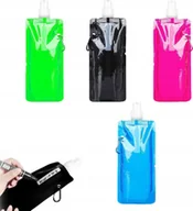 Shakery i bidony sportowe - BUTELKA BIDON NA WODĘ Składana Podróżna Wielorazowa 480 ml Bez BPA - miniaturka - grafika 1