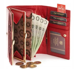 Zestaw prezentowy: duży, skórzany portfel damski, brelok i długopis — Peterson - Gadżety dla niej i dla niego Zestaw prezentowy: duży, skórzany portfel damski, brelok i długopis — Peterson - Gadżety dla niej i dla niego - miniaturka - grafika 4