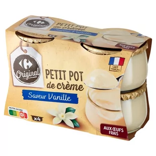 Carrefour Original Deser mleczny z kremem o smaku waniliowym 400 g (4 x 100 g) - Desery mleczne - miniaturka - grafika 1