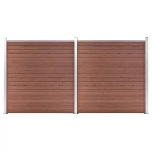 vidaxl Ogrodzenie do ogrodu, WPC, 353 x 186 cm, brązowe 3053207 - Ogrodzenia - miniaturka - grafika 1