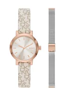 Zegarki damskie - Dkny zegarek NY6605SET damski kolor srebrny - DKNY - miniaturka - grafika 1