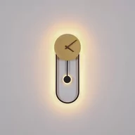 Lampy ścienne - Globo Kinkiet LED Sussy z zegarem, czarny/złoty - miniaturka - grafika 1