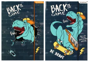 TECZKA Z GUMKA PAP A4 SKATE DINO STK FOL 10/100 - Szkolne artykuły papiernicze - miniaturka - grafika 1