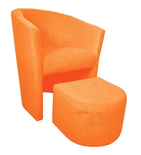 ATOS Fotel Club z podnóżkiem Mikrofaza 13 Pomarańczowy - Fotele - miniaturka - grafika 1