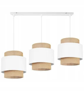 Lampa Wisząca Skandynawska Biały Abażur Juta Natural Eko Light Home - Lampy sufitowe - miniaturka - grafika 1