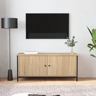 Szafki RTV - Szafka pod TV, dąb sonoma, 102x35x45 cm materiał drewnopochodny Lumarko! - miniaturka - grafika 1