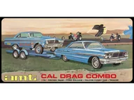 Modele do sklejania - Model Plastikowy - Zestaw 3w1 Samochód + Samochód + Naczepa 1:25 Cal Drag Combo 1964 Galaxie, AWB Falcon & Trailer - miniaturka - grafika 1