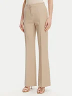Spodnie damskie - Maryley Spodnie materiałowe 25EB587/43PG Beżowy Regular Fit - miniaturka - grafika 1