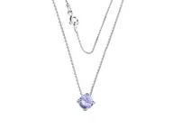 Naszyjniki - Srebrny Naszyjnik 925 Z Liliową Cyrkonią 1.34G - miniaturka - grafika 1