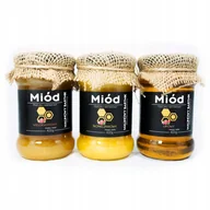 Miód - ZESTAW MIODÓW-WIELOKWIAT, SŁONECZNIK, LIPA 3x 400g - miniaturka - grafika 1