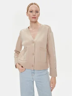 Tommy Hilfiger Kardigan WW0WW39922 Beżowy Relaxed Fit - Swetry damskie - miniaturka - grafika 1