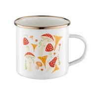 Kubki - Kubek emaliowany prosty Grzybki 1,25 l biały - miniaturka - grafika 1