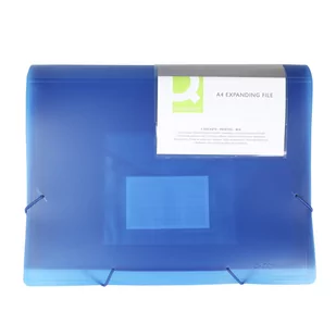 Q-Connect Teczka harm. z gumką , PP, A4, transparentna niebieska KF16598 - Teczki i skoroszyty - miniaturka - grafika 1