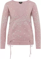 Swetry damskie - myMo at night Damski sweter z dzianiny, Mauve srebrny, M-L - miniaturka - grafika 1