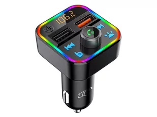 Kompaktowy transmiter samochodowy marki LTC TR226 z kolorowym podświetleniem RGB LED - Transmitery FM - miniaturka - grafika 1