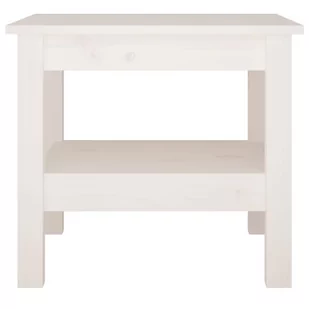 Lumarko Stolik kawowy, biały, 45x45x40 cm, lite drewno sosnowe - Ławy i stoliki kawowe - miniaturka - grafika 4