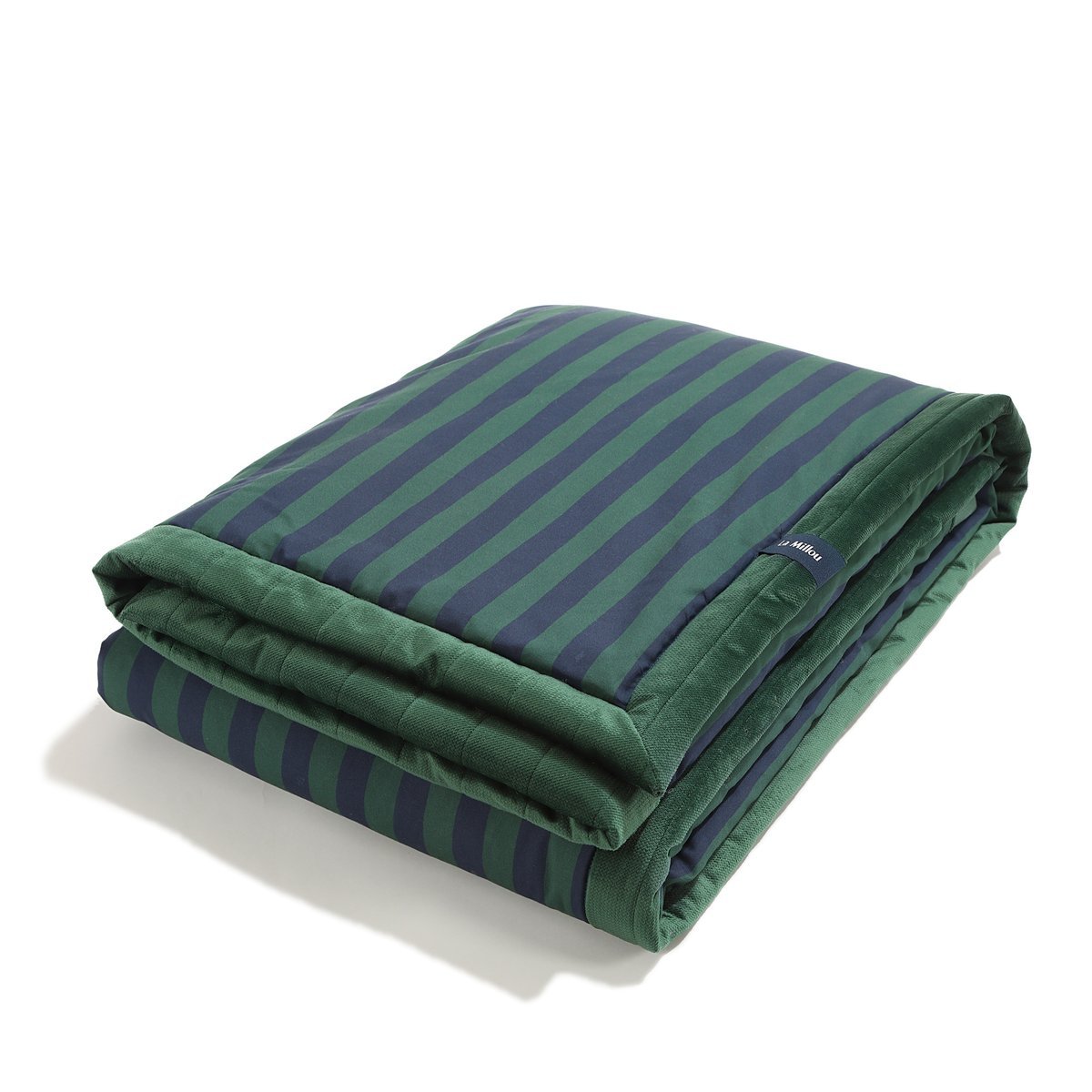 La Millou - Ciepły Koc Velvet STRIPES GREEN