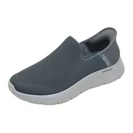 Kapcie damskie - Skechers Kapcie męskie 216491 DKGY 216491 ciemnoszary materiał tekstylny, rozmiar 42 EU, Ciemnoszary materiał, 47.5 EU - miniaturka - grafika 1